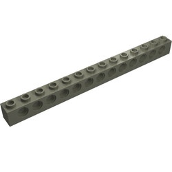 32018-10G Technic, steen 1x14 met 13 gaten donker, grijs (klassiek) gebruikt *R35