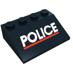 3297pb008-11G Dakpan bedrukt 33 3x4 met POLICE en rode lijn zwart gebruikt *5R000