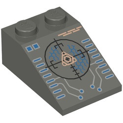 3298pb005-10G Dakpan bedrukt 33 3x2 met Insectoid Scope Pattern donker, grijs (klassiek) gebruikt *0K000