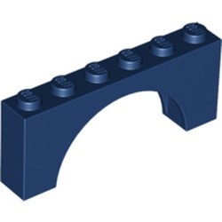 3307-63 Steen, boog 1x6x2 (dikkere top) zie ook 12939) blauw, donker NIEUW *