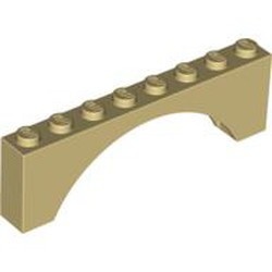 3308-2 Steen, boog 1x8x2 hoog (niet-verhoogd) crème NIEUW *1L270+266