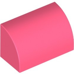 37352-220 Dakpan 1x2x1 halfrond rood, koraal NIEUW *1L000