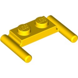 3839b-3 Platte plaat 1x2- 2 hendels lagere setting geel NIEUW *1L319/11