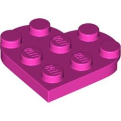 39613-47 Platte plaat 3x3 Hart roze, donker NIEUW *3D0000