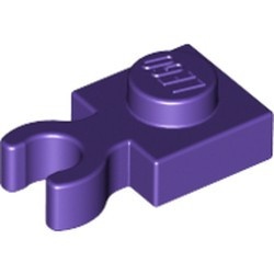 4085-89 Platte plaat 1x1 met verticale clip (loc 01-06) paars, donker NIEUW *1L286+3