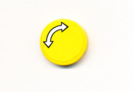 4150pb043-3G Tegel 2x2 rond met pijl op gele achtergrond (Sticker) geel gebruikt *5T07-06