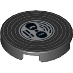 4150pb109-11 Tegel 2x2 rond Vinyl grammofoonplaat met hoofden zwart NIEUW *0K000