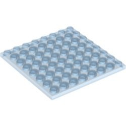 41539-74G Platte plaat 8x8 transparant middenblauw gebruikt *1K0000
