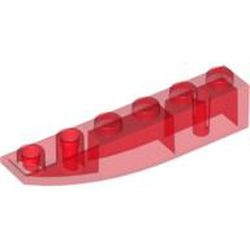 42023-17G Omgekeerde dakpan 6x1 rond transparant rood gebruikt *1L000