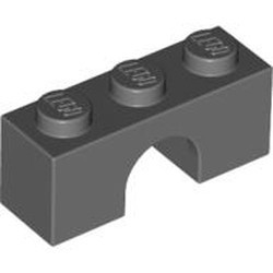 4490-85 Steen, boog 1x3x1 hoog grijs, donker (blauwachtig) NIEUW *1L404