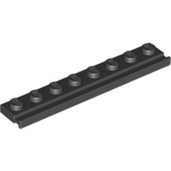 4510-11G Platte plaat 1x8 met deurrail/dakgoot zwart gebruikt *1L317/6