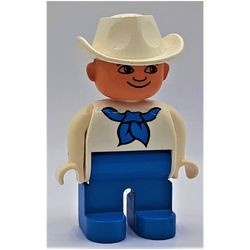 4555pb113aG Duplo, man met witte top en sjaal, witte cowboyhoed gebruikt *