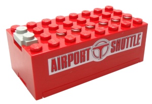 4760pb05-5G Batterijbox 9 volt klein AIRPORT SHUTTLE sticker wit gebruikt *