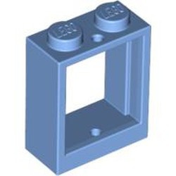 60592-42 Raam 1x2x2- vlak (NIEUWE stijl) ZONDER GLAS blauw, midden NIEUW *1L303