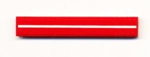 6636pb101-5G Tegel 1x6 met witte streep (Sticker) rood gebruikt *5t13-02