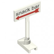 676p01-1G Verkeersbord- Snack Bar met pijl wit gebruikt *5S057
