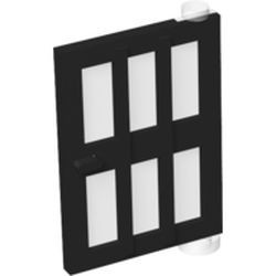 73312-11G Deur1x4x5 rechts met 6 raampjes- geen frame nodig zwart gebruikt *1L0000