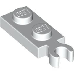 78256-1 Platte plaat 1x2 met clipVERTICAL GRIP korte einde (in verlengde) wit NIEUW *1L0000