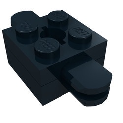 792c03-11G Steen 2x2 armhouder met gat en twee armen (Homemaker torso) zwart gebruikt *0L000