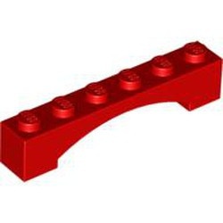 92950-5G Steen, boog 1x6x1 hoog VERHOOGDE BOOG rood gebruikt *1R000