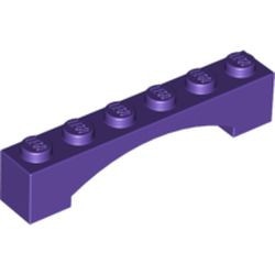92950-89G Steen, boog 1x6x1 hoog VERHOOGDE BOOG paars, donker gebruikt *1R000