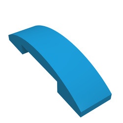 93273-153 Dakpan gebogen 1x4 DUBBEL geen noppen bovenop blauw, donkerazuur NIEUW *1L000