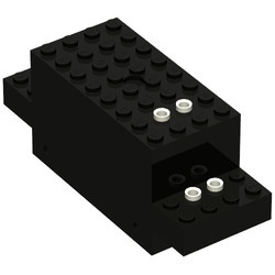 bb0007c01pb02-11G Motor, Treinmotor 4,5 volt (batterijtrein) 12x4x 4 (hoger model) PAKKERZENDING zwart gebruikt *5D0000