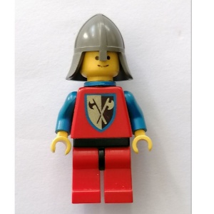 cas111aG Crusader Axe - Rode benen met zwarte heupen en blauwe cape gebruikt *0M0000