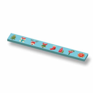 CUS6001 Tegel 1x8 KERSTMIS Kerstslinger blauw, middenazuur NIEUW *0A000