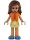 frnd266 Friends- Olivia, Helderlichtgele broek, donkerroze en donkerazuur zwempak, reddingsvest NIEUW *2M0000