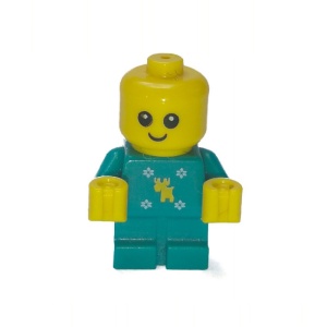 hol121 Baby met donkerturquoise met muis en sneeuwvlokken NIEUW *0M0000