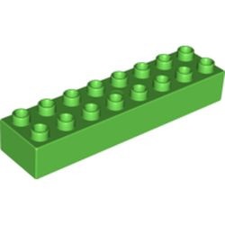 HU2300-6 COMPATIBEL met DUPLO steen 2x8 (Hubelino)heldergroen NIEUW *