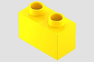 HU2NOP-3 COMPATIBEL met DUPLO steen 1x2 (Hubelino) geel NIEUW *