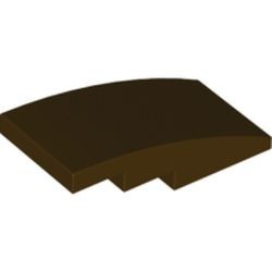 LEGO 93606-120G Dakpan 4x2 gebogen geen noppen bruin, donker gebruikt *1L0006032854