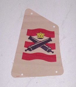 sailbb09-2G Zeil met embleem gekruiste kanonnen crème gebruikt *5D000