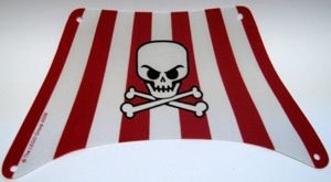 sailbb42-99 Zeil piratenschip vierkant met doodshoofd grijs, zeer licht (blauwachtig) NIEUW *5D000