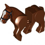 10352c01pb01-88G Paard nieuwe type beweegbare benen zwarte teugels bruin, roodachtig gebruikt *0D000