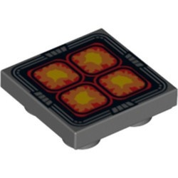 11203pb007-85 Tegel 2x2 omgekeerd Vier oranje, rood en gele vierkanten grijs, donker (blauwachtig) NIEUW *5D004
