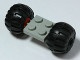 122c01assy4-9G Plaat 2x2 RODE wielen met rubber balloon band met asgat 4288 lichtgrijs (klassiek) gebruikt *R4