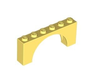 12939-103 Steen, boog 1x6x2 dunne top geen versterking onderkant geel, lichthelder NIEUW *