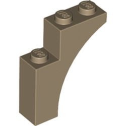 13965-69 Steen, halve boog 1x3x3 (hoger model) (trapsgewijs) crème,donker NIEUW *1L257