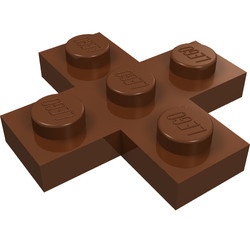 15397-88 Platte plaat 3x3 kruis bruin, roodachtig NIEUW *1L0000