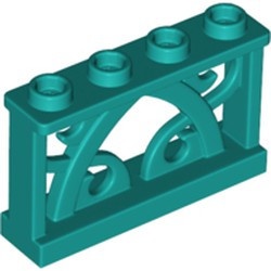 19121-39 Hek 1x4 met ornamenten turquoise, donker NIEUW *5D000