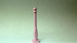 2039-23G Lantaarnpaal (Alleen paal) 6 ribbels voet roze (klassiek) gebruikt *5D0000