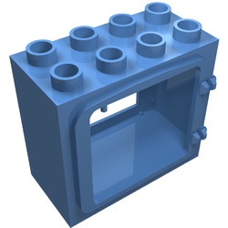 2332-42G Deurframe vlak met 2 clips blauw, midden gebruikt *