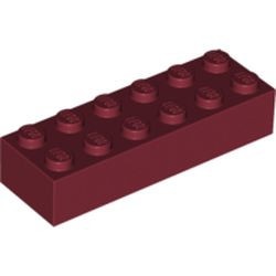 2456-59 Steen 2x6 rood, donker NIEUW *5K0000