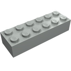 2456-9 Steen 2x6 lichtgrijs (klassiek) NIEUW *5K0000