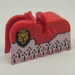 2490pb03-5G Zadel met bepantsering wit kleed, gouden leeuw rood gebruikt *0D000