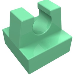 2555-37 Tegel 1x1 met clip bovenop rechte hoeken ZIE OOK 15712 groen, midden NIEUW *1L287+4