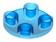 2654-14 Platte plaat 2x2 rond afgeronde bodem transparant donkerblauw NIEUW *1L137
